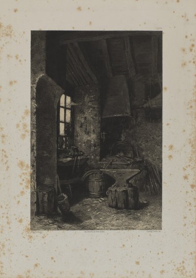 鍛冶屋の内部 作： Louis Emmanuel Soulange Tessier