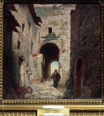 ""La porte Maure" (ムーア人の門) モロッコの街並み。 Louis Gabriel Eugene Isabey (1803-1886) による絵画 1835年 プーシキン美術館、モスクワ 作： Louis Eugene Gabriel Isabey