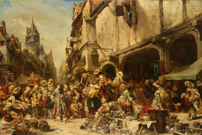 マーケットプレイス、1862 作： Eugene Isabey
