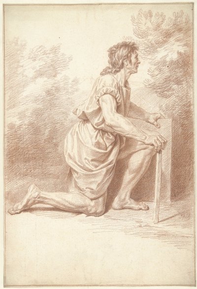 ひざまずく男性、右側 作： Louis Fabritius Dubourg