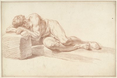 男性の裸体、横向き、左向き 作： Louis Fabritius Dubourg