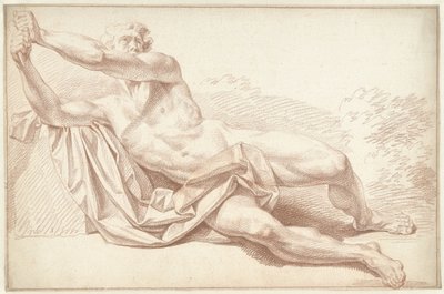 男性の裸体、横向き、左向き 作： Louis Fabritius Dubourg