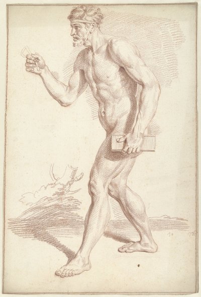 男性ヌード、歩く、左側 作： Louis Fabritius Dubourg