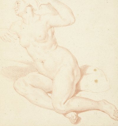 座っている女性のヌードの研究 作： Louis Fabritius Dubourg
