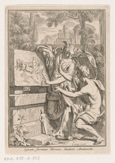 翼のある頭を持つ女性は、若い男に浅浮き彫りを示しています 作： Louis Fabritius Dubourg