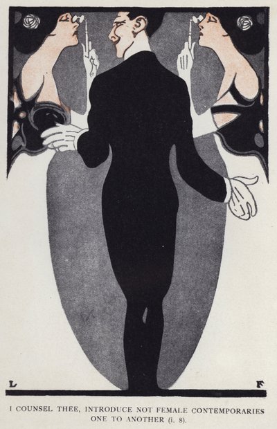 私はあなたに助言します、同時代の女性を互いに紹介しないように（カラーリトグラフ 作： Louis Fancher