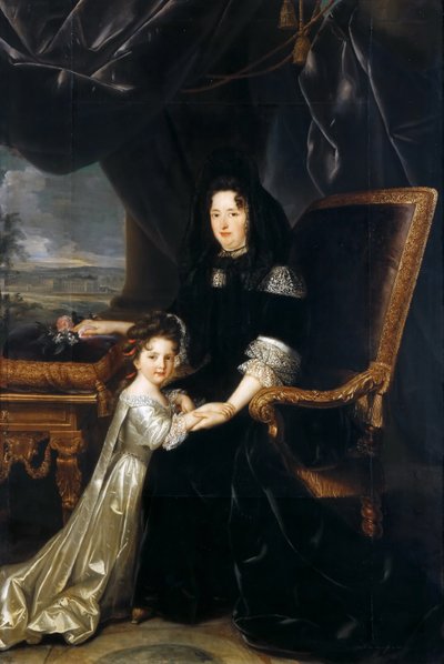 フランソワーズ・ドビニェ、マルテス・ド・マンテノン1635-1719と姪 作： Louis Ferdinand Elle the Younger