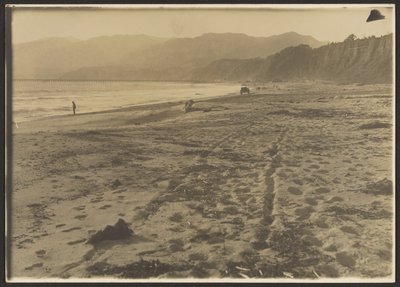 [人物と車のある海岸線］ 作： Louis Fleckenstein