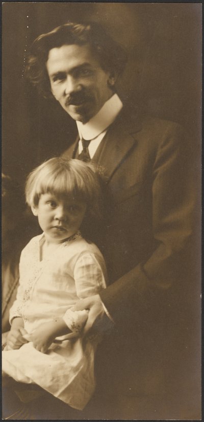 [男と子供の肖像］ 作： Louis Fleckenstein