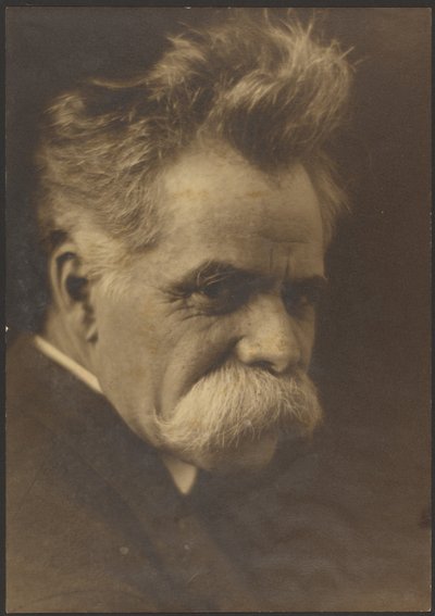 [大きな口髭を生やした男の肖像]。 作： Louis Fleckenstein
