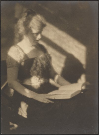[本を持つ女性の肖像］ 作： Louis Fleckenstein