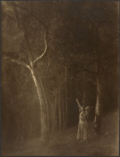[木立の中で祈る女】。］ 作： Louis Fleckenstein