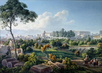 エスキリーノの丘、ローマ、c.1800のビュー 作： Louis Francois Cassas
