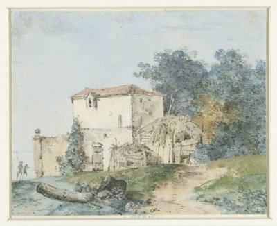 風景の中のカントリーハウス 作： Louis Gabriel Moreau