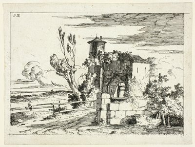 旧門のある風景 作： Louis Gabriel Moreau