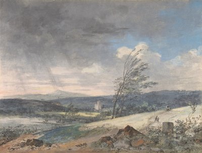 吹きさらしの風景、nd.. 作： Louis Gabriel Moreau