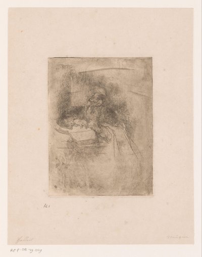 開いた本に寄りかかってひげを生やした老人 作： Louis Gallait (attributed to)