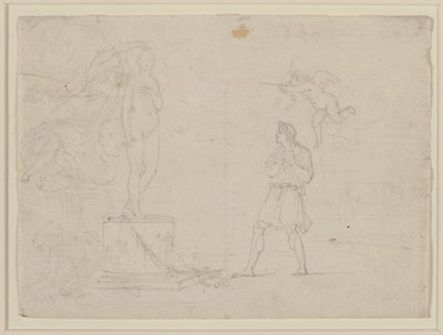 ピグマリオンとガラテアのための習作 1797年頃（紙にチョーク） 作： Louis Gauffier