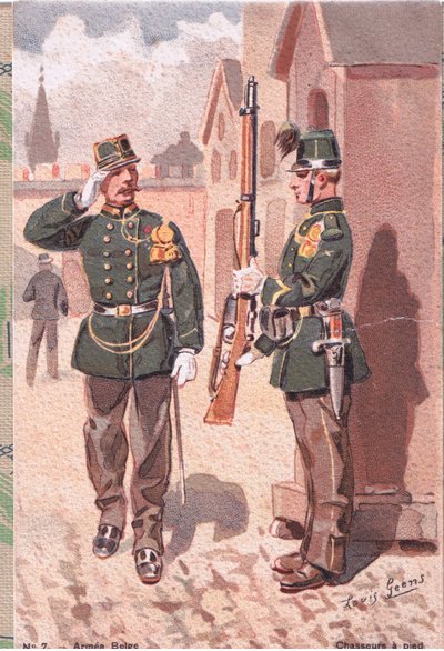 Chasseurs A Pied、ポストカード 作： Louis Geens