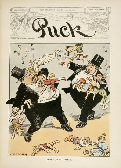 「パックマガジン」の表紙イラスト、Vol.LXIV、No。1654、1908年11月11日 作： Louis Glackens