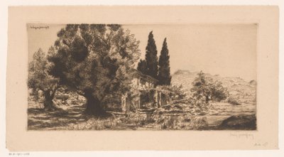 Gezicht op Les Lecques と Saint-Cyr-sur-Mer Les Lecques 1918 年 6 月 (オブジェクトのタイトル) 作： Louis Godefroy (signed by artist)