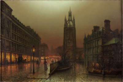 セントニコラスストリート、ニューカッスルアポンタイン、1902 作： Louis Grimshaw