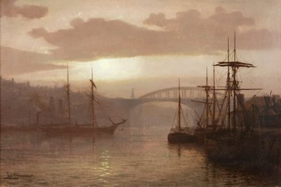 サンダーランドハーバー、1899年 作： Louis Grimshaw