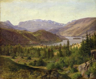 ヴァルダースのヒエル、タイルフィヨルド、1835年（段ボールにキャンバスに油彩） 作： Louis Gurlitt