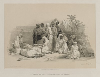 エジプトとヌビア、ボリュームIII：カイロの奴隷市場、1849年。 作： Louis Haghe