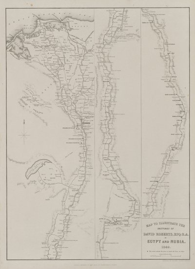 エジプトとヌビア、ボリュームIII：デビッドロバーツのスケッチを説明するマップ、Esq ... 1849、1849。 作： Louis Haghe