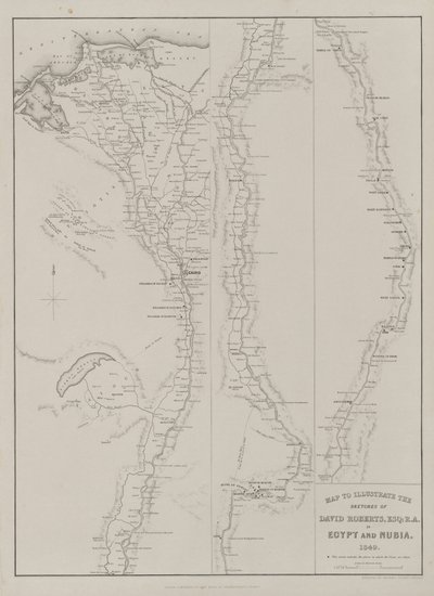 エジプトとヌビア、第 III 巻: デビッド ロバーツのスケッチを示す地図、Esq: R.A. エジプトとヌビアで 1849 作： Louis Haghe