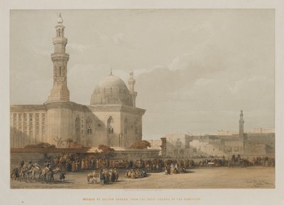 エジプトとヌビア、ボリュームIII：1849年のラメイレの大広場からのスルタンハッサンのモスク。 作： Louis Haghe