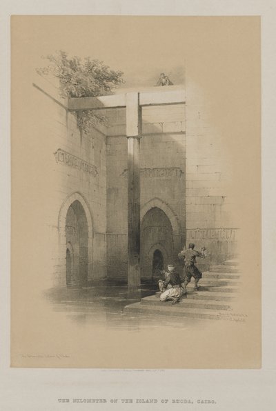 エジプトとヌビア、ボリュームIII：Nileometer。ロダ島、1849年。 作： Louis Haghe