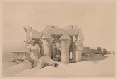 エジプトとヌビア：ボリュームII-No. 42、コムオンボ遺跡、1838年。 作： Louis Haghe
