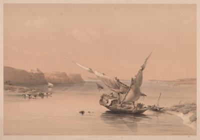 エジプトとヌビア：ボリュームII-No. 6、イブリン要塞へのアプローチ、ヌビア、1838。 作： Louis Haghe