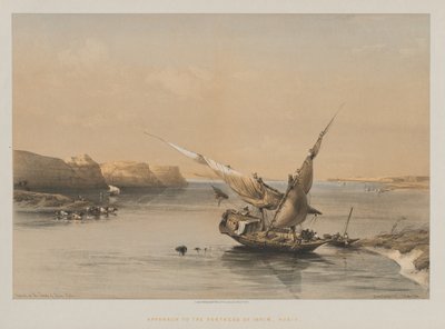 エジプトとヌビア、ボリュームII：1847年ヌビアのイブリン要塞へのアプローチ。 作： Louis Haghe