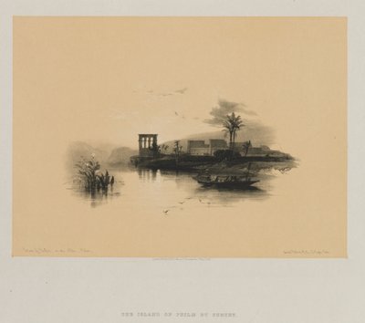エジプトとヌビア、ボリュームII：フィラ島、ヌビアのヌビア、1847年。 作： Louis Haghe