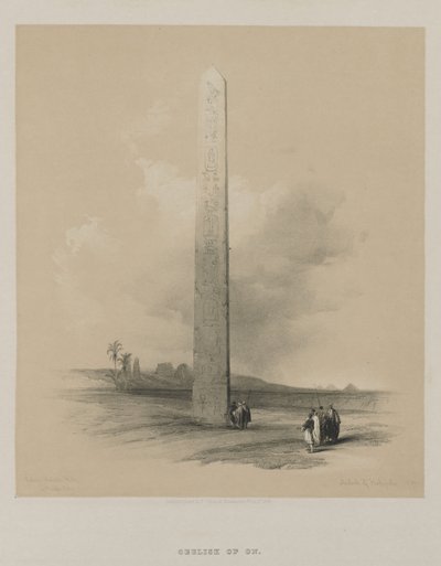 エジプトとヌビア、ボリュームII：ヘリオポリスのオベリスク、1848。 作： Louis Haghe