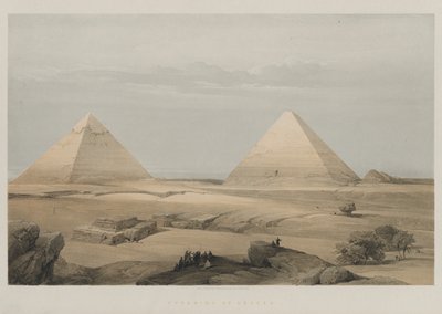 エジプトとヌビア、ボリュームII：Geezehのピラミッド、1848年。 作： Louis Haghe