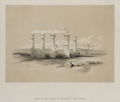 エジプトとヌビア、ボリュームII：マダムード神殿の遺跡、テーベ、1847年。 作： Louis Haghe