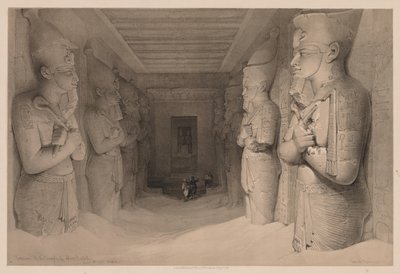 エジプトとヌビア：ボリュームI-No. 14、テンプルアブーシンベルの内部、1836年。 作： Louis Haghe