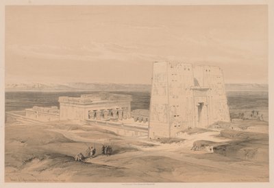 エジプトとヌビア：ボリュームI-No. 34、エドフー神殿。古代アポリノポリス、上部エジプト、1838年。 作： Louis Haghe