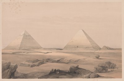 エジプトとヌビア：ボリュームI-No. 3、ギザのピラミッド、1838。 作： Louis Haghe