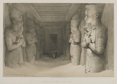 エジプトとヌビア、ボリュームI：アブーシンベル神殿の内部、1846年。 作： Louis Haghe