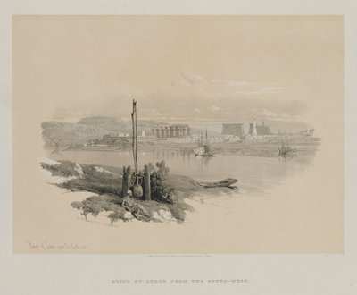 エジプトとヌビア、ボリュームI：1846年、南西のルクソールの遺跡。 作： Louis Haghe