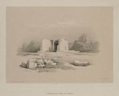 エジプトとヌビア、ボリュームI：ヌビアのタファにある寺院、1846年。 作： Louis Haghe
