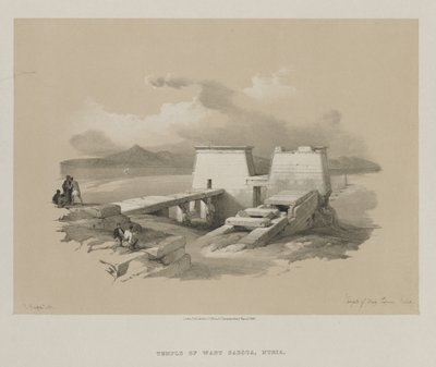エジプトとヌビア、ボリュームI：ヌビアのワディサブア神殿、1846年。 作： Louis Haghe