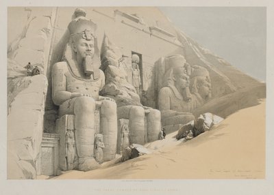 エジプトとヌビア、ボリュームI：アブーシンブルの大神殿、ヌビア、1846年。 作： Louis Haghe
