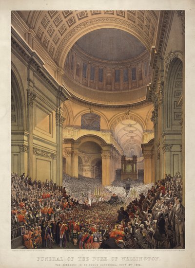 ウェリントン公爵の葬儀、1852年11月18日、セントポール大聖堂での式典 作： Louis Haghe