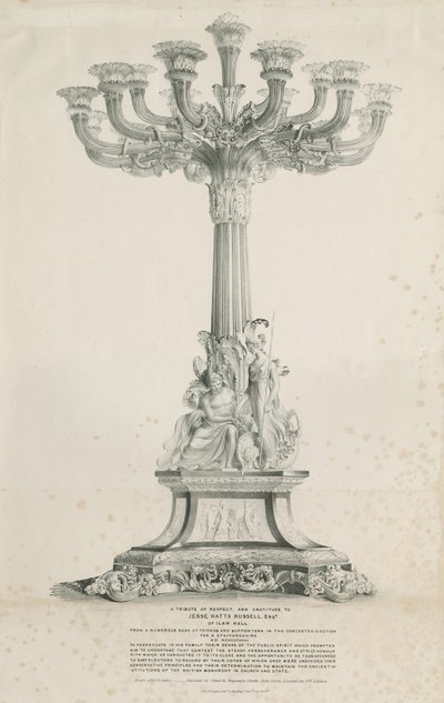 Ilam Hall-Candelabra：lithograph、1832 作： Louis Haghe